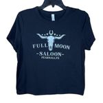 Bella Canvas Full Moon Saloon Women’s Size 2XL Black Cropped Baby Tee Short Sleeve Cowgirl TX Photo 6