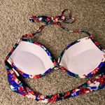Xhilaration  Blue and Red Floral Padded Bikini (Top only) Photo 2