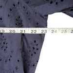EXPRESS Tops Womens XL Navy Blue Cotton Eyelet V Neck Cottagecore Boho Feminine Photo 7