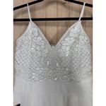 Lulus NWT  Memorable Occasion White Beaded Sequin Wide-Leg Jumpsuit Glam Bling S Photo 6