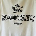 Funkyoga‎ White Tank Top Lotus Meditate Soft Stretch Top Size L Size L Photo 3