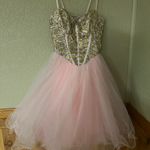 Dave and Johnny Pink tulle fit & flare dress Photo 0