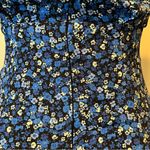 ZARA  XS pencil blue floral dress front slit ruched midi maxi Photo 8