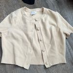 Lovers + Friends Claudia Women's Cream Short Sleeve Cardigan Sweater size small Photo 3