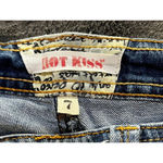 Hot Kiss Cat Capri Distressed Faded Mid-Rise Blue Jeans Women's Size 7 Photo 2
