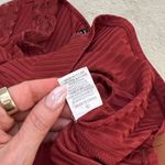 SheIn Maroon Lace Panel Rib Knit V-neck Short Sleeve Stretchy T-shirt Top Sz M Photo 8