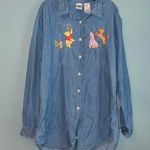 Disney The Catalog Winnie the Pooh Chambray Embroidered Shirt Size XXL Photo 0