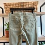 Free People Mid-Rise Distressed Camo Green Stretch Denim Cropped Ankle Jeans, 30 Photo 5