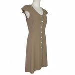 Aritzia Wilfred Capulet Cap Sleeve Button Front Dress in Beige Photo 11
