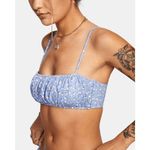 RVCA  Grey Purple Floral Mille Bandeau Bikini Swim Top Small NWT Photo 9