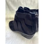 Eileen Fisher Black Suede Leather Elastic Strap Ankle Booties Size 7 Photo 3