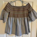 Active USA Smocked Peplum Top Black White Red Yellow Photo 1