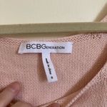 BCBGeneration Y2K Light Pink Cropped Square Neck Balloon Sleeve Sweater Photo 1