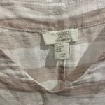 St. Tropez  Tan & White Sleeveless 100% Linen High Low Popover Size Medium Photo 2