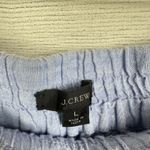 J.Crew  Blue Wide Leg Linen Cropped Pant Trouser‎ Size Large Quiet Luxury Resort Photo 4