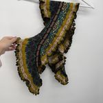 Collection 18 Multicolor Ruffle Knit Keyhole Scarf Boho Acrylic Wool Funky Green Photo 9