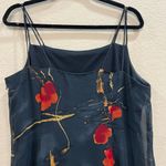 Saint Tropez West St Tropez West Dress 14 Black Red Floral Spagetti Shift Midi VTG 90s Y2K Goth Photo 2