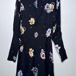 Free People Black Floral Sunshadows Slit Sleeve Mini Dress Size 0 Photo 8