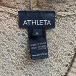 Athleta  Pink Organic Cotton Crochet Knit Hooded Pullover Sweater Lightweight M Photo 7