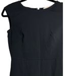 Loft  Solid Black Cap Sleeve‎ Midi Dress 0 Photo 4