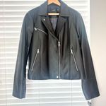 NWT Lauren Ralph Lauren Asymmetrical Lamb Leather Moto Jacket Black Size XXL Photo 4