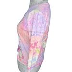 XCIT U.S.A. Vintage XCIT Tiedye Pastel 3/4 Sleeve Blouse Top Floral Berry Print Pink Purple Photo 3