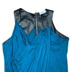 Calvin Klein Womens Teal Stretch Ruched Leather Embellished Zippered Maxi Sz 12 Photo 7