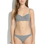 Madewell • Bustier Bikini Top black white print Tulip Tree tie back swimsuit Photo 1