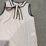 SheIn Women's Tie Neck Contrast Piping Sleveless Top Photo 3