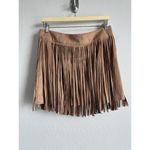 Union Of Angels Women’s Guiliana‎ Faux Suede Fringe Mini Skirt Size M Cowgirl Brown Size M Photo 1