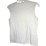 DKNY  Medium White Cotton/Spandex Short Sleeveless V neck T Shirt 88b Photo 1