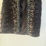Cache  Y2k Faux Fur Vest Studded Embellished Black Brown Animal Print S Small‎ Photo 4