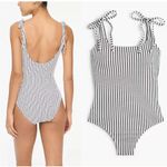 J.Crew NWT  Sz S Striped Tie-shoulder One-piece Swimsuit Antique Navy White CI335 Photo 1