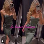 ZARA  dark green satin effect corset dress BLOGGERS FAVORITE!! Photo 4