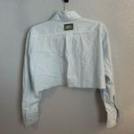 Daily Drills COPY -  Ultra Cropped Poplin Button Down in Blue Photo 4