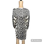 Venus beige & black leopard & cheetah print long sleeve mini sweater dress SZ S Photo 12