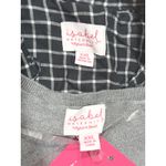 Ingrid & Isabel Maternity XXL Black White Plaid Babydoll Top Shirt Gray Sweater Photo 3