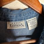 Basic Editions Teddy Bear Embroidered denim sleeveless vintage 90's top Sz Large Blue Photo 4