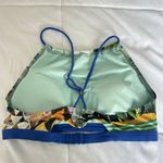 prAna Womens Bikini Top Medium M Floral Comfort High Neck Open-Back Cross Strap Photo 1