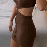 Verge Girl Brown Collared Button Down Dress Photo 2