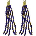 PURPLE & GOLD FISH HOOK DANGLE EARRINGS Photo 0