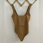 Good American Scuba Modern Stretch Thong Bodysuit Pecan Nude Medium 2 Photo 4