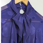 Love moschino Y2K  Sheer Embroidered Polka Dot Blouse Wool Preppy Workwear Office Photo 3