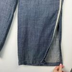 Trina Turk  Lyocell Linen Wide Leg Crop Slit Hem Pants Sz Medium Blue Chambray Photo 10