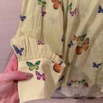 Sundays  Butterfly Flutter Print Button Down in Lime Photo 4