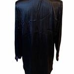 JONQUIL Black Satin Nightshirt w/ Red Trim size large Photo 2