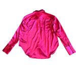 Good American  Bright Pink Satin Button-Down Shirt Top Blouse Size Medium Women's Photo 6