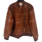 Anthropologie  Plaid Teddy Bomber Jacket Rich Rust Cozy Soft Cabin Holiday 1X Photo 6
