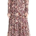 BB Dakota Long Sleeve fancy that floral maroon midi dress | XS Purple Photo 0