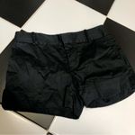 ZARA Black Chino Shorts Rolled Hem Flat Front Back Pockets Casual Classic size L Photo 1